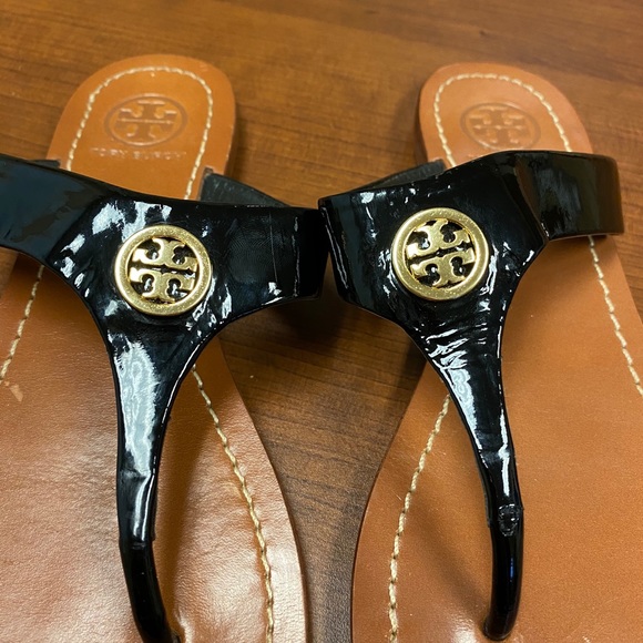 Tory Burch Cameron thong sandal black 5M - Picture 11 of 11